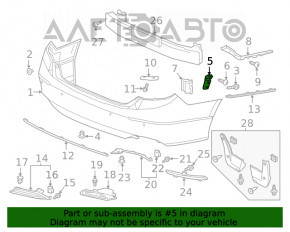 Suportul pentru bara spate stânga jos Honda Accord 18-22 nou OEM original