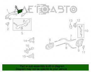 Capacul mânerului exterior stânga spate pentru Acura MDX 14-20 crom