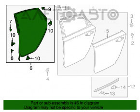 Уплотнитель двери задней правой Honda Accord 18-22