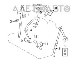 Ремень безопасности 2-го ряда задний левый Toyota Highlander 14-19 черн