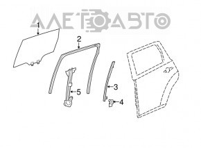 Стекло двери задней левой Acura MDX 07-13