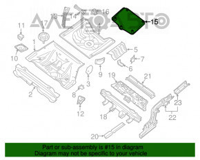 Защита днища задняя Nissan Altima 13-18 трещины, царапины