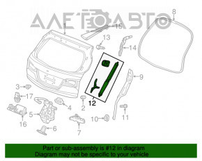 Amortizorul ușii portbagajului dreapta pentru Acura MDX 14-20 electric