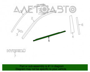 Moldură ușă-sticlă față centrală stânga Toyota Avalon 13-18 nouă originală OEM