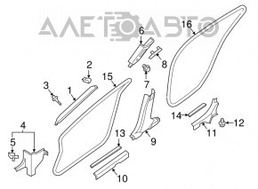 Capac prag fata stanga exterioara Nissan Maxima A36 16- crom