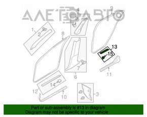 Garnitură prag, spate dreapta, exterior Infiniti G25 G35 G37 4d 06-14 negru, zgârietură