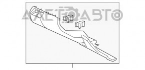 Capacul genunchilor pentru șoferul Honda Civic X FC 16-21 negru, cu orificiu non-fabricat.