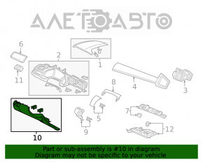 Capacul genunchiului șoferului Honda Civic X FC 16-21 negru, zgârieturi