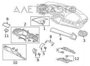 Capacul genunchiului șoferului Honda Civic X FC 16-21 negru, zgârietură