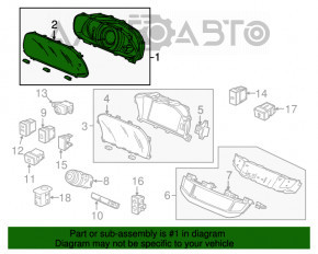 Panoul de instrumente al modelului Honda Accord 13-17 Sport este rupt sau deteriorat.