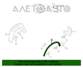 Capacul aripii spate dreapta Nissan Rogue 14-20, nou, neoriginal