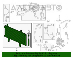 Radiatorul condensatorului de aer condiționat Honda Accord 18-22 2.0 hibrid