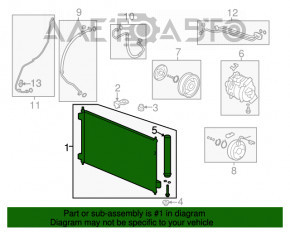 Radiatorul condensatorului de aer condiționat Honda Accord 13-17, nou, original OEM