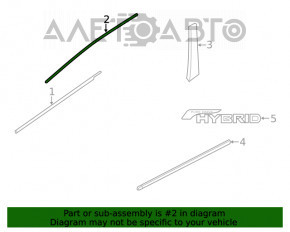 Garnitură ușă dreapta față superioară Nissan Rogue 14-20 crom nou OEM original