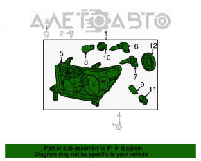 Far stânga față Toyota Sequoia 08-16, nou, original OEM