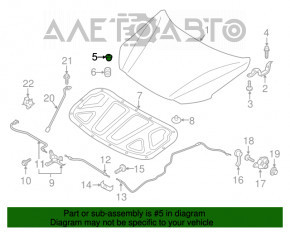 Отбойник капота Hyundai Sonata 15-19 на капоте