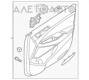 Capacul usii, cartela frontala stanga Hyundai Tucson 16-20 negru, uzat