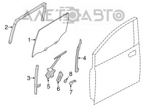 Направляющая стекла двери задней левой Nissan Versa Note 13-19 зад