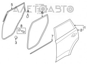 Garnitură de etanșare a cadrului ușii, spate dreapta, Kia Soul 14-19