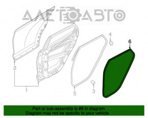 Garnitura de etanșare a cadrului ușii din spate dreapta pentru Hyundai Tucson 16-20