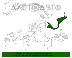 Set de huse pentru panoul frontal Chevrolet Malibu 19- pânză neagră