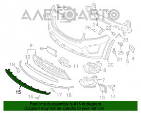 Capacul de protecție al barei față inferioară Kia Sorento 16-18 pre-facelift pentru bara completă