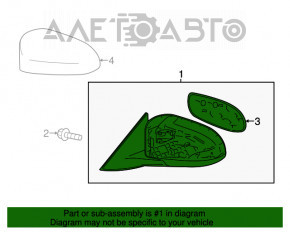 Зеркало боковое правое Toyota Camry v50 12-14 3 пина, без крышки OEM