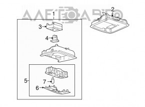 Plafonul de iluminare frontal pentru Ford Flex 09-12, fără panoramă.