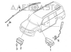 Airbagul de siguranță pentru scaunul din stânga Ford Flex 09-19