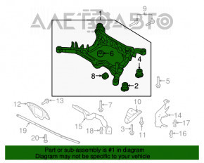 Suport spate Audi A4 B8 13-16 AWD ruginit, rupt 1 silentbloc