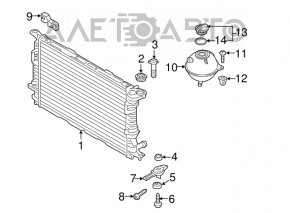 Suport radiator inferior dreapta Audi Q3 8U 15-18 asamblat