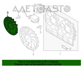 Вентилятор охлаждения правый Audi Q3 8U 15-18 CCTA
