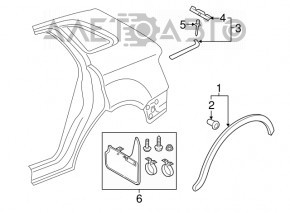 Aparator de noroi spate dreapta Audi Q3 8U 15-18 nou original OEM