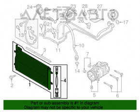 Radiatorul condensatorului de aer condiționat Audi Q3 8U 15-18