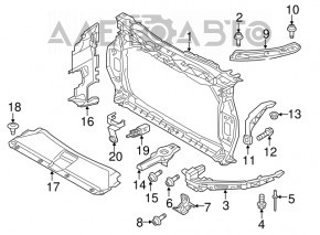 Suportul de prindere a bara de protectie din fata sub farul drept Audi Q3 8U 15-18 nou OEM original.