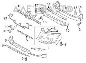 Decorație cadru PTF dreapta Audi Q3 8U 15 fără senzori de parcare nou original OEM