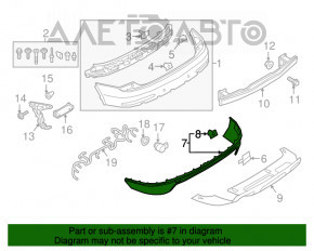 Bara spate goală, partea de jos Audi Q3 8U 16-18 cu spoiler, senzori de parcare