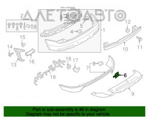 Capacul carligului de tractare din bara spate dreapta pentru Audi Q3 8U 16-18, nou, original OEM.