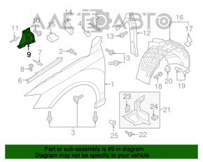 Suport aripă față stânga Audi Q3 8U 15-18 nou OEM original