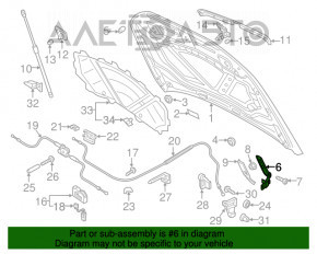 Петля капота правая Audi Q3 8U 15-18