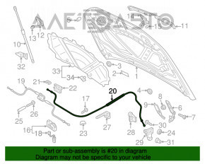 Трос открытия замка капота задняя часть Audi Q3 8U 15-18 новый OEM оригинал