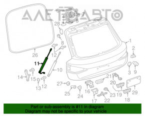 Amortizorul ușii portbagajului stâng Audi Q3 8U 15-18 electric.