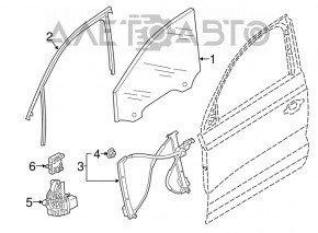 Geam electric cu motor, fata stanga, Audi Q3 8U 15-18