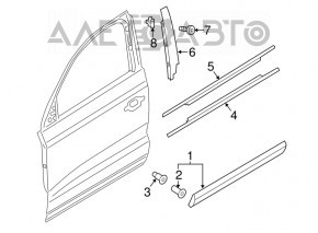 Garnitura portiera fata stanga laterala Audi Q3 8U 15-18 negru lucios nou original OEM