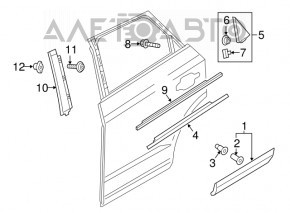 Накладка двери боковая задняя левая Audi Q3 8U 15-18 OEM