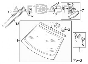 Parbriz Audi Q3 8U 15-18 cu senzor de ploaie, SAINT-GLOBAL SEKURIT, nisip, aer pe margine