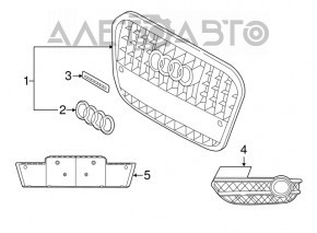 Grila radiatorului asamblată Audi Q3 8U 15 fără senzori de parcare