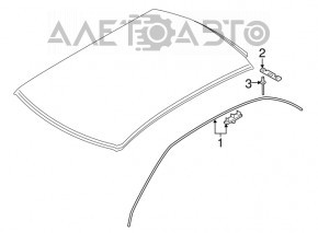 Garnitură de acoperiș și geam lateral dreapta Audi Q3 8U 15-18 crom