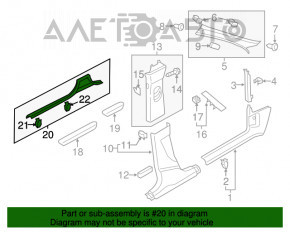 Capac prag interior dreapta fata Audi Q3 8U 15-18, neagra, zgarieturi, capacul rupt