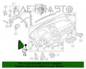 Capacul panoului frontal lateral stânga Audi Q3 8U 15-18 negru